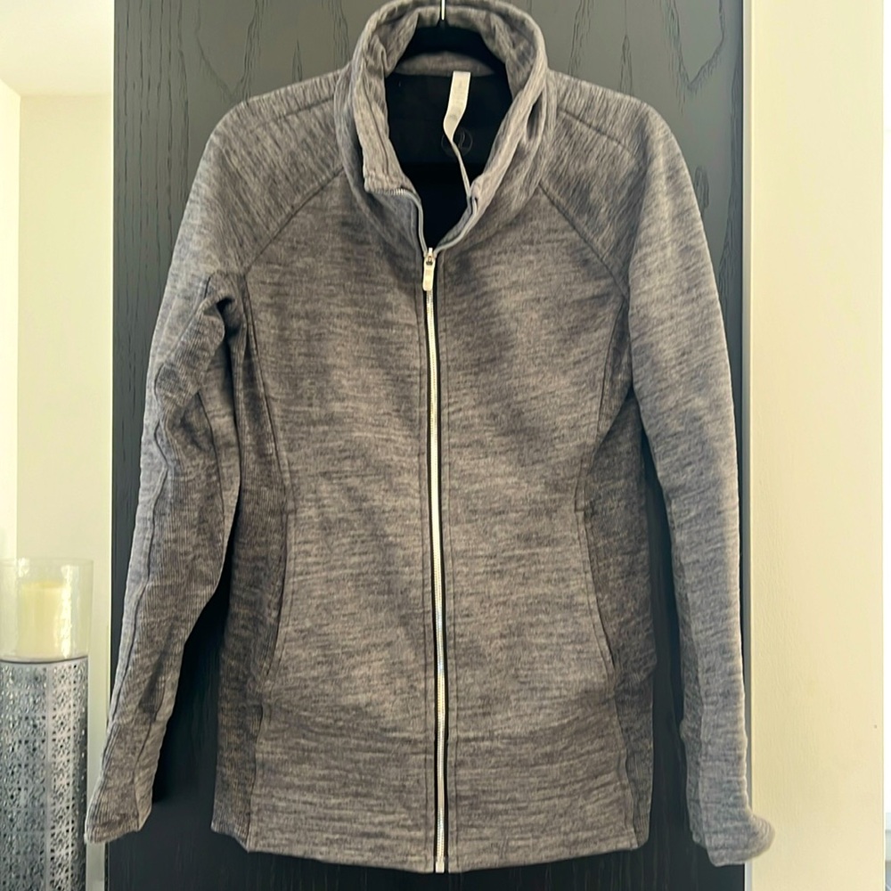 Lululemon Funnel Neck Charcoal Grey Zip Up Sweatshirt